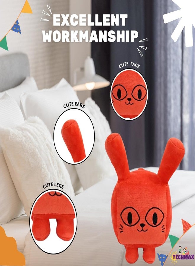TechMax Solution Cute Square Orange Plush Soft Toy - Image 4